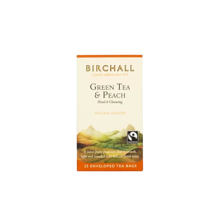 Birchall Groene Thee Perzik 25 Plantaardige Theezakken 3 Birchall Groene Thee Perzik 25 Plantaardige Theezakken
